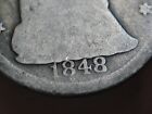 1848 P Seated Liberty Half Dime- Philadelphia  Medium Date  Good Obverse Details