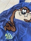 Vintage Looney Tunes Taz Baby Romper Jumpsuit Overalls One Piece 18 M Rare 90s