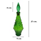 Vintage Green Glass Bottle With Stopper Decorative Textured Design 27cm Tall 