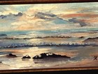 Beautiful Antique Original  Oil On Canvas Seascape Painting Framed Signed  sa 