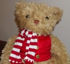 2018 Fao Schwarz Anniversary 16  Teddy Bear Red Puffer Vest And Scarf Plush
