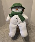 Rare Vintage Eden The Snowman Raymond Briggs 14 Inch With Green Hat And Scarf