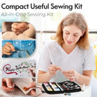 Mini Travel Sewing Kit Case Set Pocket Style Home Needle Thread Scissors Black