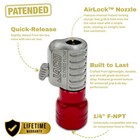 Jaco Lightning S2-series Tire Air Chuck - 1 4  F-npt  closed Flow 