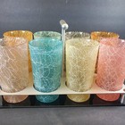 Set Of  8  Vintage 1950s-60s Color Craft Shat-r-pruf Spaghetti String Tumblers