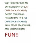  20 Twenty Dollar 1950-a Federal Reserve Note   us Currency Stickers   lot Of 5 