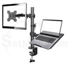 Monitor Stand With Laptop Tray Desk Mount 2-in-1 Dual Arm Fully Adjustable Mount