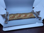 Vtg Corona Decor Co Tapestry Wall Hanging W dbl Brass Bell Pull  57035 12    X 5   