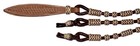 Brown Ranch Rope Knots Raw Hide Leather Horse Tack Show Romal Romel Reins 070