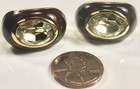 Replica Made In Italy Vintage Goldtone Brown Green Crystal Clip Earrings C248a