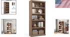 Bookcase Shelves Tall 68 Inch Rustic Wooden Bookshelf Home Office Living Room