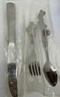 Walt Disney Prod Mickey Mouse Fork Spoon Donald Duck Knife By Bonny Japan Vtg