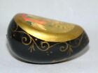 Gorgeous Vintage Hand Painted Russian Black Lacquer Wooden Egg  Madonna   Child