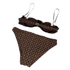 Louis Vuitton Vintage Monogram Bikini Swimwear  38 Brown Gold Polyamide