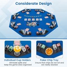 Blue 48  Poker Table Top 8 Player Foldable Texas Holdem Poker Table Topper Card