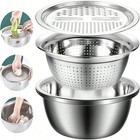 Multifunctional Stainless Steel Basin With Grater  Mixing Bowls  Vegetable Cutte