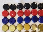 45 Microbrew Beer Bottle Cap Top Lot - No Logo Only Color - Black Red Blue Gold