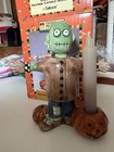 Debbie Mumm 1998 Halloween Frankie Ceramic Candle Holder Sakura