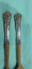 Sterling Silver Handle Wood Salad Server Set 2 Pieces No Monogram 11    Long Vgc