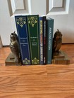 Vintage Mcm Owl Bookends Philadelphia Manufacturing Heavy Metal Gold Brass Set