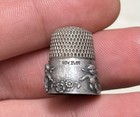 Antique Simons Bros  Sterling Silver Thimble  Cupid Cherub 1905 Art Nouveau
