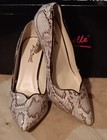 Anne Michelle Sensuous-43 Snake Print Pointed Toe Stiletto Pumps Beige brown 10