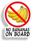2 Pcs No Bananas On Board Sticker Funny Laptop Boat Car Window Bumper Graphic 