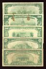 Set 1929 National Bank Notes Federal Reserve  5  10  20  50  100 Brown Seal
