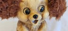 Vintage 1977 Plastic Dog Bank With Furry Ears 6  Tall Creative Mfg Inc   208