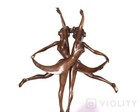 Vintage Signed Bronze Sculpture Dancing Sisters Figure A  Vitaleh Rare 20th Cent