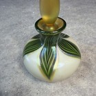 Rare Signed Lundberg Studios 1997 Pulled Feather Aurene Perfume Bottle Green