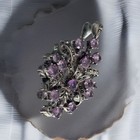 Vtg 17ct Amethyst Marcasite Ss 925 Necklace Pendant Art Noveau Deco Retro 1950s