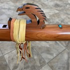 High Spirits Sparrow Hawk Native American Flute In A  Cedar With Turquoise Inlay
