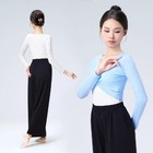 Ballet Tops Dance Wrap Top Ballet Crop Top Coat Cotton Long Sleeve Dance Shirt