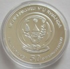 Rwanda 50 Amafaranga 2017 Wildlife Hippopotamus 1 Oz Silver Proof
