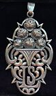 Antique Jugendstil Art Nouveau 800 Silver Pendant With Flower Vase Rose Motif