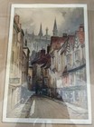 Art Print Of York Minster From Stonegate By F Robson English Art Signed   Framed