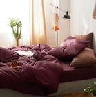 Maroon Color Cotton Duvet Cover With Buttons Duvet Cover California Duvet 