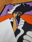 Awesome Rare Vintage Mid Century Retro 70s 60s Vampire Man Psychedelic Fabric 