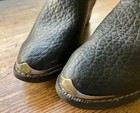 Vintage Child   s Leather Cowboy Boots Black mult Color Design Silver Tips Durango