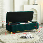 Luxury Storage Ottoman Bench Modern Velvet Upholstered Living Room Foot Stool