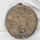 Carved Wooden Folk Art Mask Wall Hanging     Beaded Decorative Art     Coated Finish