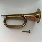 Vintage Brass Bugle Horn Military Scout Signal Instrument W  Mouthpiece