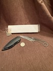 Mi187 Neck Knife Fixed Blade W  Sheath   Chain Skeleton Handle Made In China