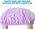 6pcs Reusable Shower Cap For Women Waterproof Double Layer Elastic Hair Cover