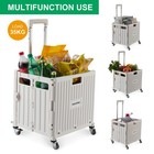 Foldable Utility Cart Folding Portable Rolling Crate Handcart With Durable He   