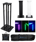  2  Rockville Rtp32b Totem Moving Head Light Stands black white Scrims facade