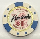 Hacienda Hotel Casino Boulder City Nevada  1 Chip - Rose - 2000 - Cracked