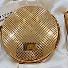 Vintage Stratton Gold Tone Powder Compact With Lipstick Holder Original Box