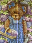 Mary Lou Troutman Springtime Bear With Hydrangeas - Garden Flag Approx 24x 34in